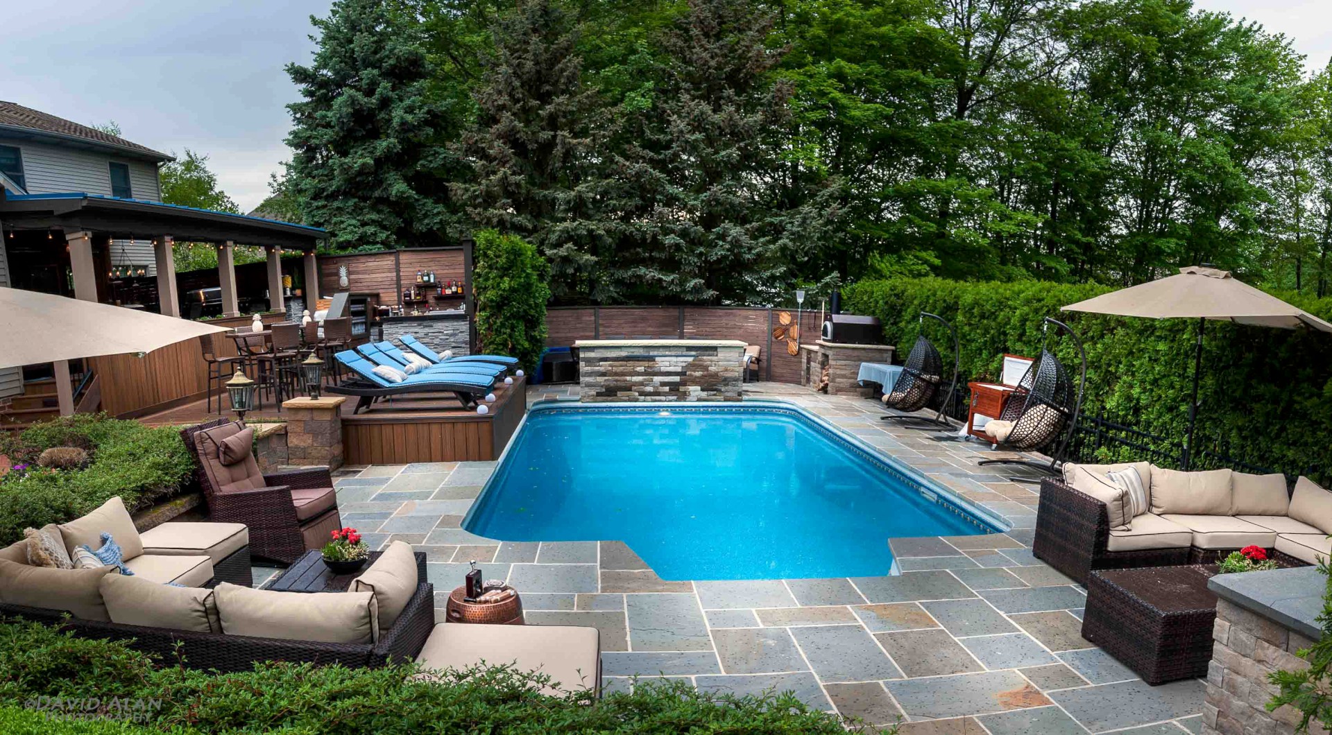 Backyard Landscape Design in Cleveland Area by H&M Landscaping Company